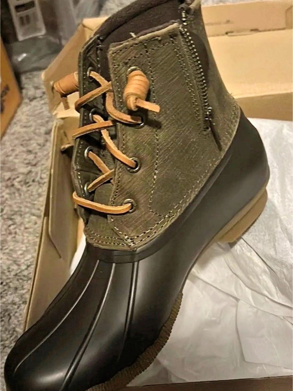 Sperry Saltwater Duck Boot Waterproof in Brown & Black